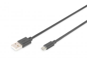 ASSMANN Electronic A/micro-B, 3m USB kábel USB 2.0 USB A Micro-USB B Fekete 