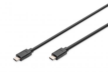 Digitus 1m, 2xUSB-C USB kábel USB 3.2 Gen 2 (3.1 Gen 2) USB C Fekete 