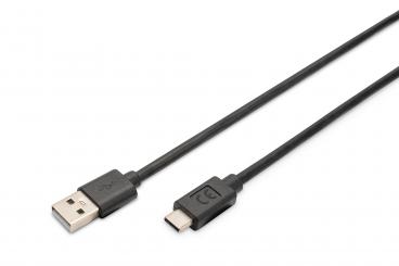 Digitus AK-300148-030-S USB kábel 3 M USB 2.0 USB C USB A Fekete 