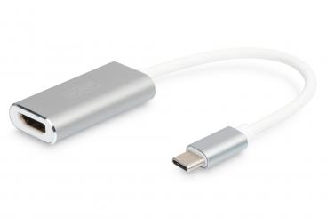 Digitus DA-70836 video átalakító kábel 0,2 M USB C-típus HDMI Ezüst 