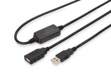 Digitus DA-73100-1 USB kábel 10 M USB 2.0 USB A Fekete 