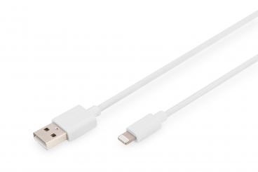 Digitus 1m, Lightning/USB-A Fehér 