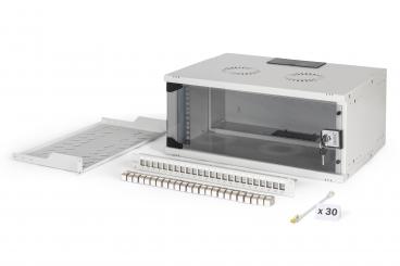 Digitus 19" network bundle, 4U cabinet and equipment, gr Szürke 