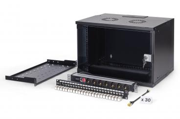 Digitus 19" network bundle, 7U cabinet and equipment, bl Fekete 