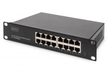 Digitus DN-80115 hálózati kapcsoló Beállítást nem igénylő (unmanaged) Gigabit Ethernet (10/100/1000) 1U Fekete 