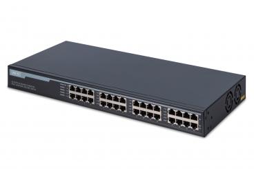 Digitus DN-95116 hálózati kapcsoló Gigabit Ethernet (10/100/1000) Ethernet-áramellátás (PoE) támogatása 1U Szürke 