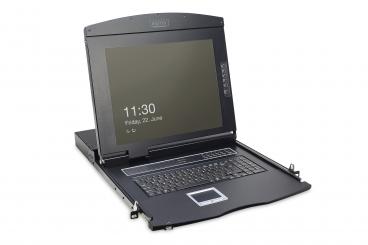 Digitus DS-72210 rack konzol 43,2 cm (17") 1280 x 1024 pixelek Fekete 1U 